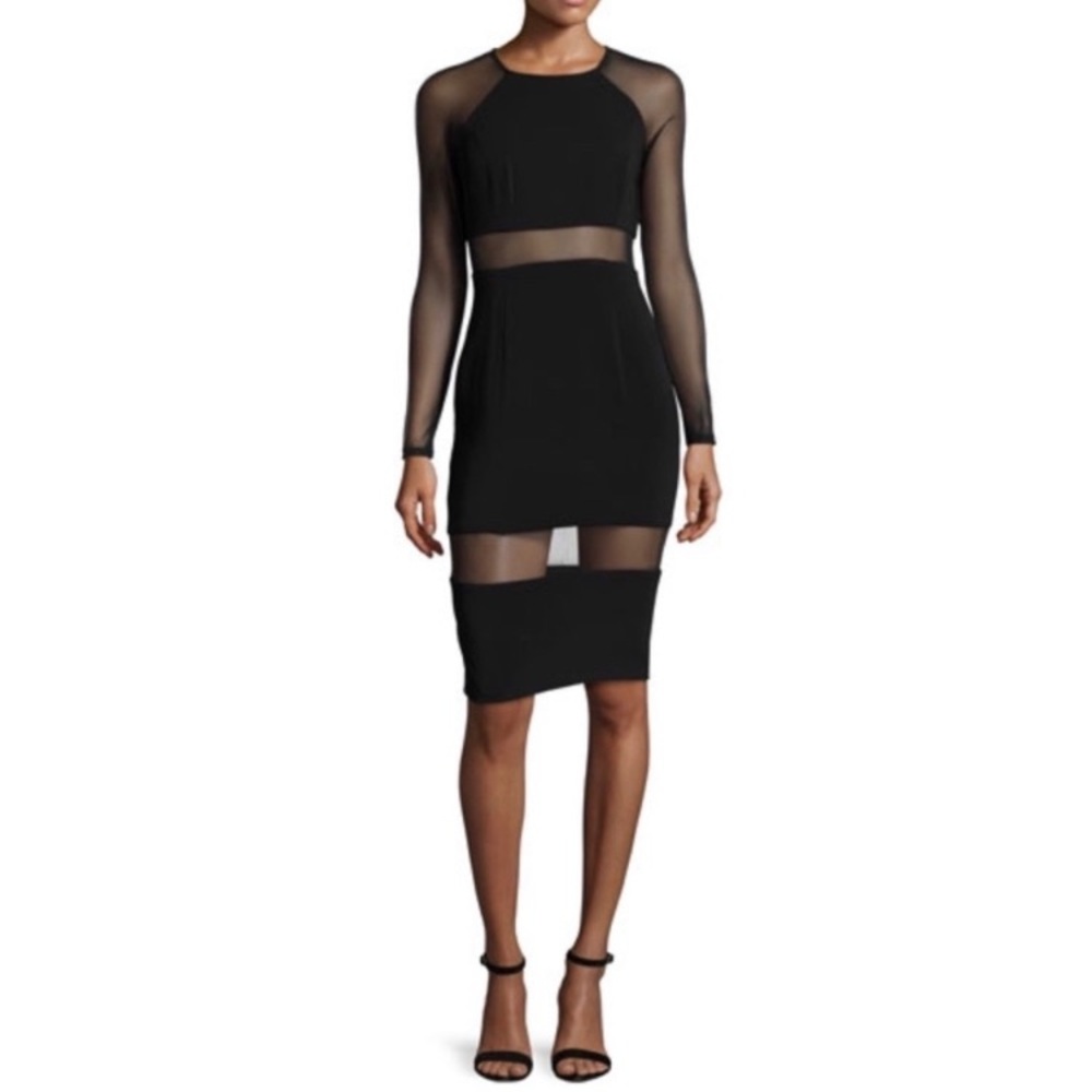 NWT JayGodfrey Sheer Panel Crepe Sheath Dress - Picture 4 of 13